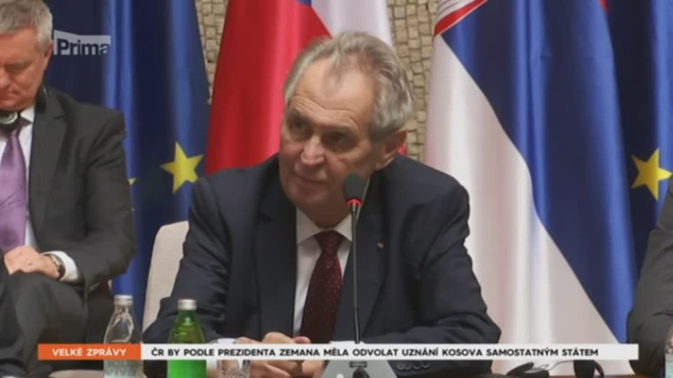 11. 9. 2019 VELKÉ ZPRÁVY: ČR BY PODLE PREZIDENTA ZEMANA MĚLA ODVOLAT UZNÁNÍ KOSOVA SAMOSTATNÝM STÁTEM